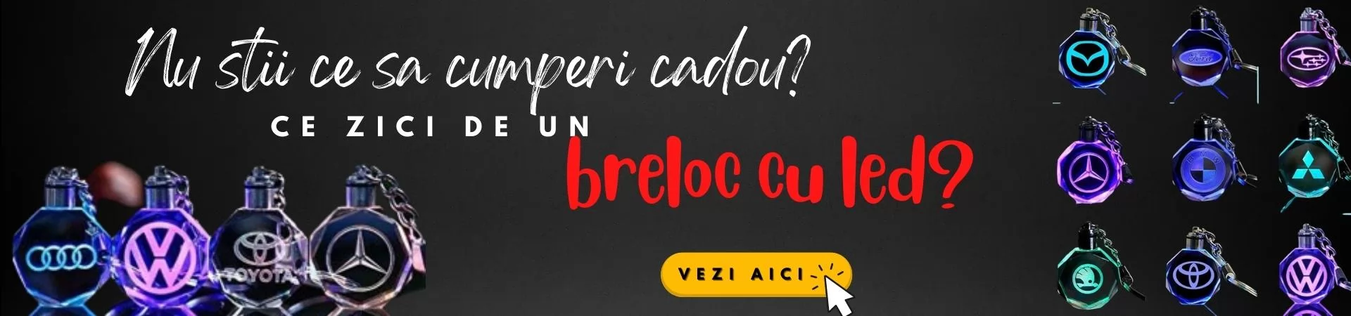 Breloc cu led logo multimarca 6 culori