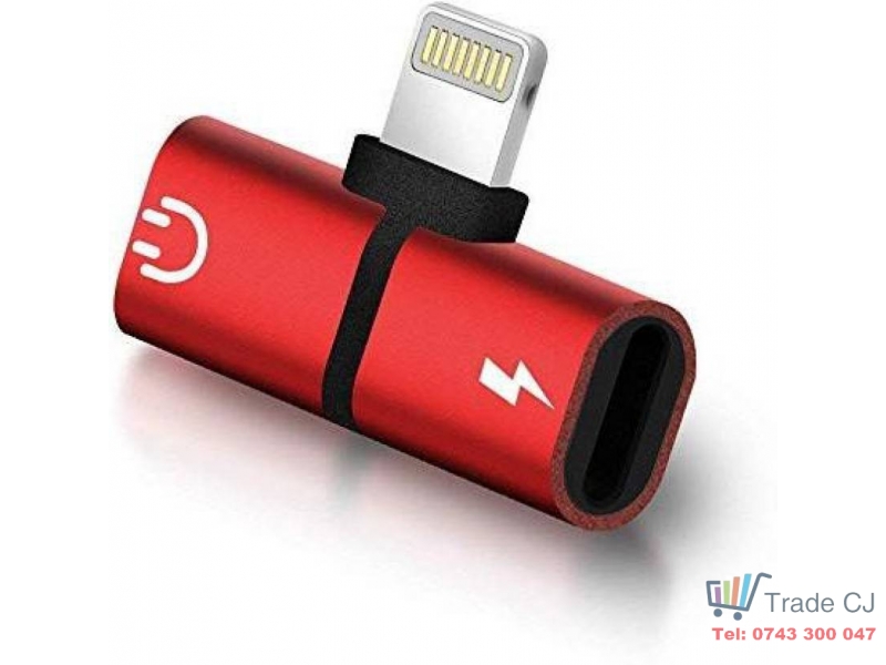 Adaptor Lightning 2 in 1 Apple Iphone pentru casti si incarcator