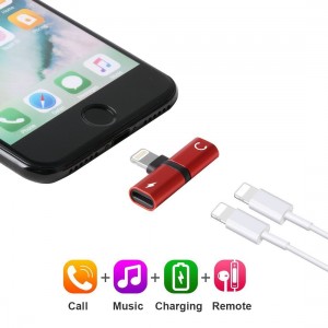 Adaptor Lightning 2 in 1 Apple Iphone pentru casti si incarcator