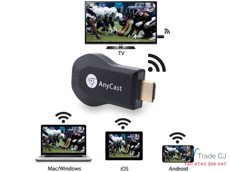 Anycast Dongle display HDMI, Cortex 1.2 Ghz, Airmirror, DLNA, Airplay Miracast TV