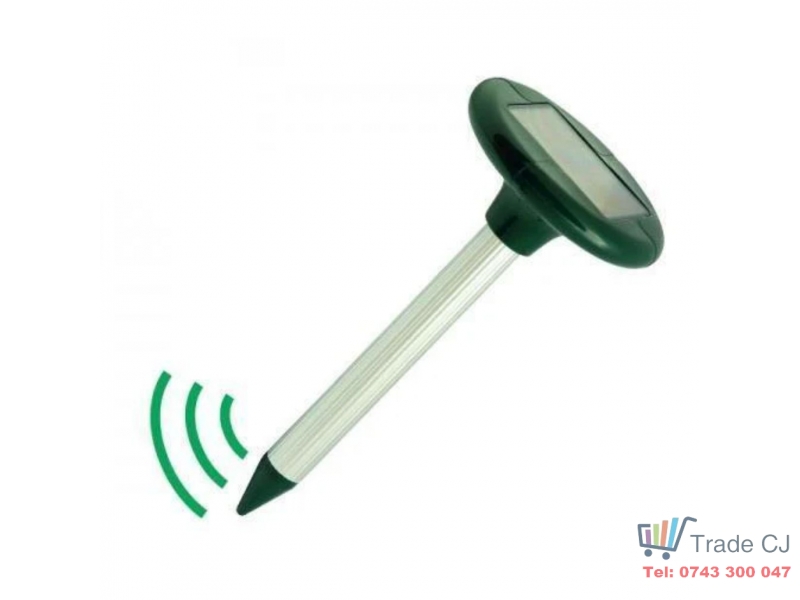 Solar-Powered Ultrasonic Mole Repeller for Garden with Aluminum Stake