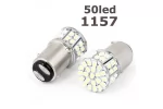 Bec LED 1157 cu doua faze 50SMD lumina alba BAY15D 12V 2 buc