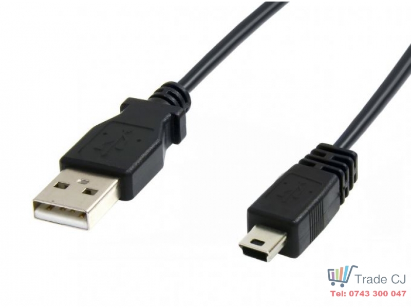 Cablu de date USB - Mini USB, 100cm, Negru