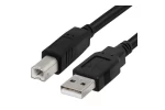 Cablu de date USB - USB trapez B, 130cm, Negru