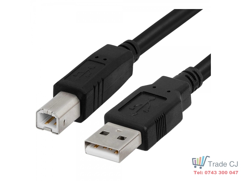 Cablu de date USB - USB trapez B, 130cm, Negru