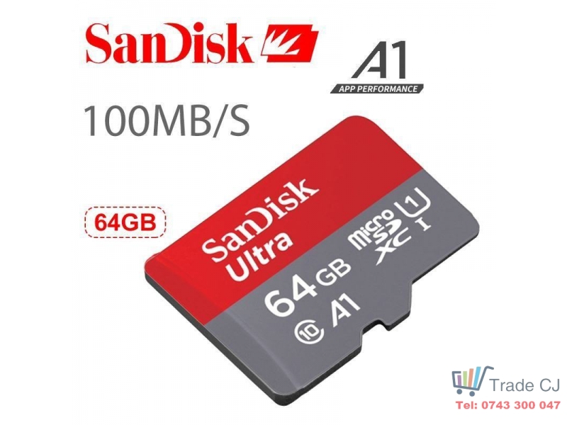 Card de memorie SanDisk Ultra micro sd 64GB 100mb/s flash clasa 10 A1 XC