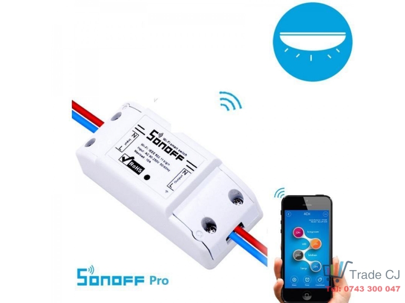 Comutator releu wireless Wifi Sonoff Universal Smart Home pentru automatizare 10A