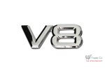 Emblema ABS V8 Argintie Pentru Portbagaj
