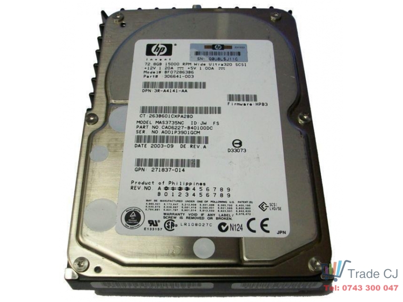 Fujitsu Limited 73GB 15K RPM Ultra320 SCSI Hard Disk MAS3735NC (USCSI)