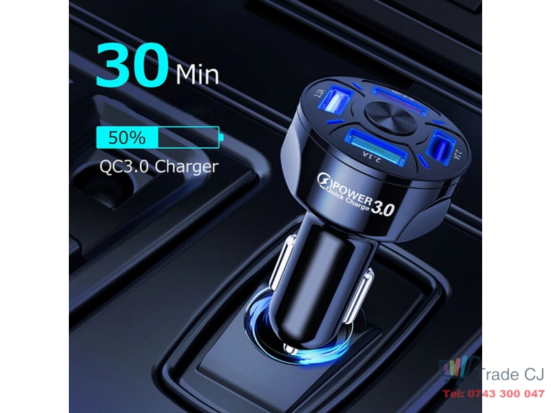 Incarcator universal masina Auto 4 porturi bricheta USB QC Fastcharge