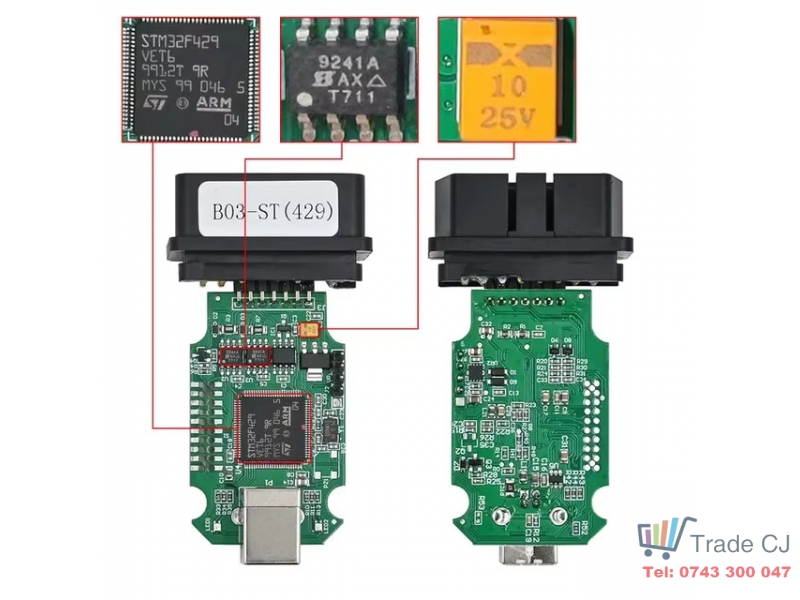 Interfata Diagnoza Tester Auto Hex V2, ARM STM32F429, VCDS 23.11 Engleza Romana