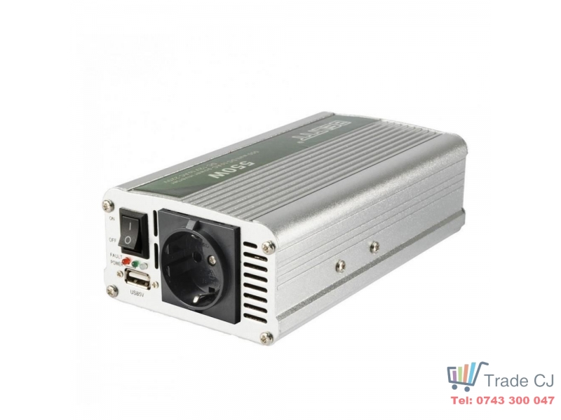 Invertor tensiune, 12V DC/220V AC, 1000 W, USB