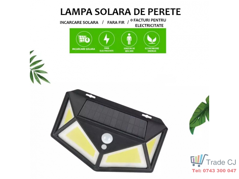 Lampa cu Incarcare Solara 100 leduri