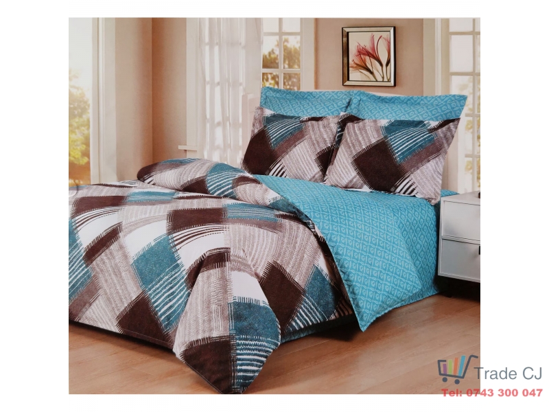 Lenjerie Pat Dublu Finet – 6 Piese, Cearceaf cu Elastic 230x250cm, Model Lebada