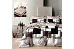 Lenjerie Pat Dublu Finet – 6 Piese, Cearceaf cu Elastic 230x250cm, Model Figuri Geometrice