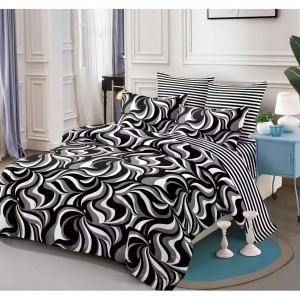 Lenjerie Pat Dublu Finet – 6 Piese, Cearceaf cu Elastic 230x250cm, Model Zebra