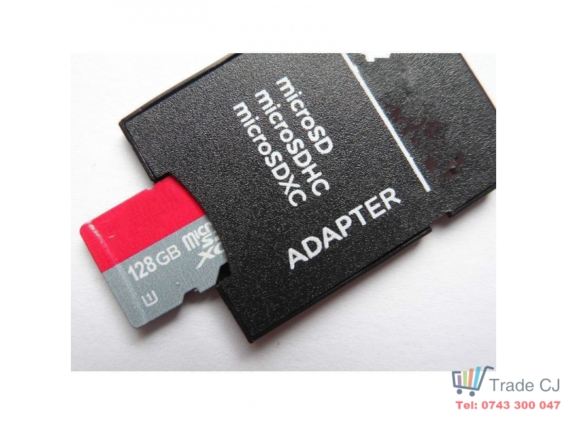 Micro SD Card XC 128GB Class 10 U1+ Adaptor SD