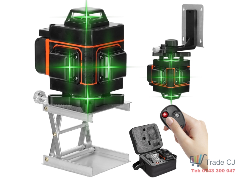 Nivela Laser raza verde 16 linii 4D Profesionala cu telecomanda si accesorii