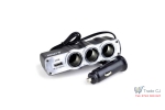 Priza Auto Tripla + USB Pentru Bricheta