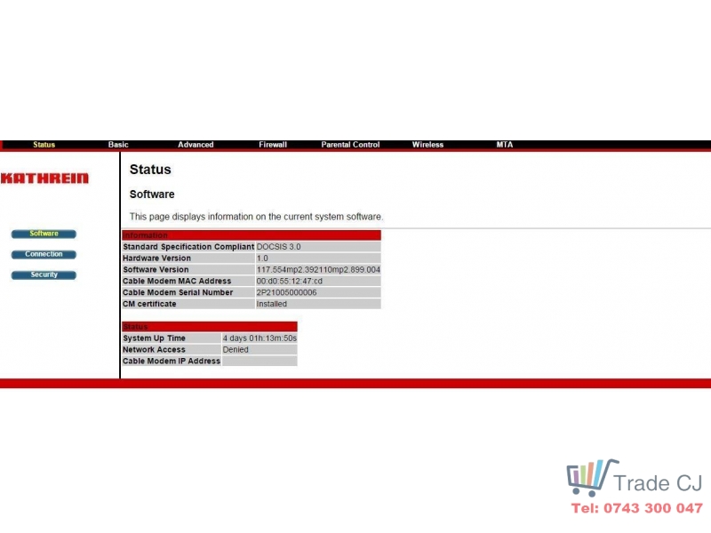 Router Kathrein CBV38Z4EC-SIP