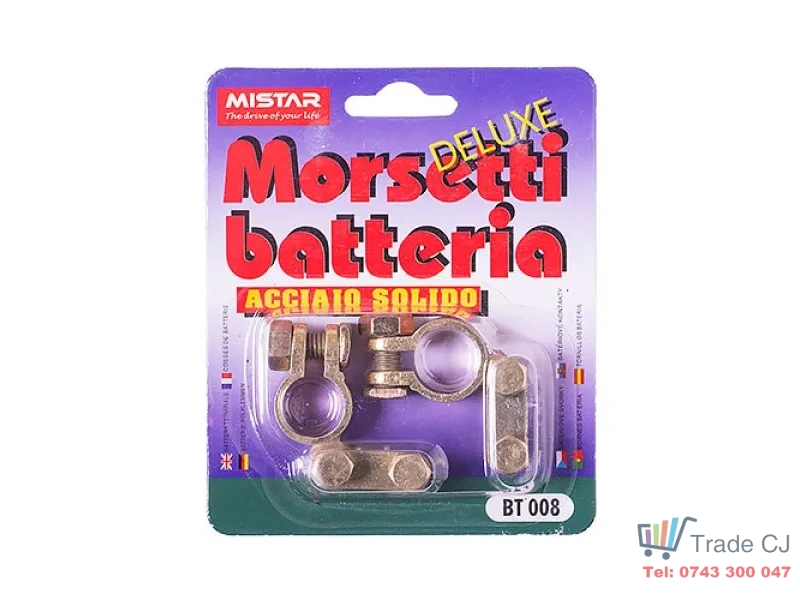 Set 2 borne baterie acumulator auto zincate reglabile cu surub