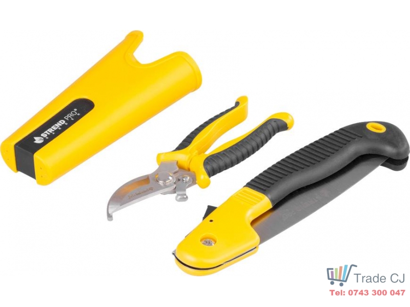 Set fierastrau pliabil, foarfeca crengi si teaca plastic pentru gradina, Strend PRO Garden