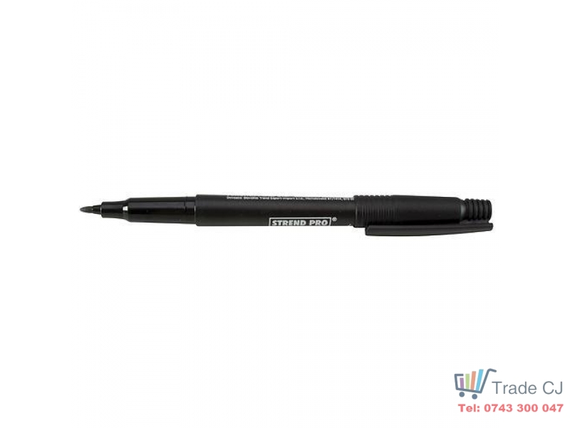 Set 12 marker permanent Strend Pro Thin, 2mm, Negru