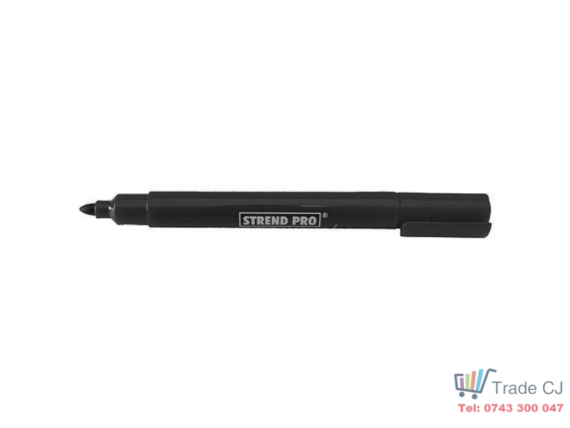 Set marker permanent Strend Pro Permanent, 12 buc, grosime 4.5mm, negru