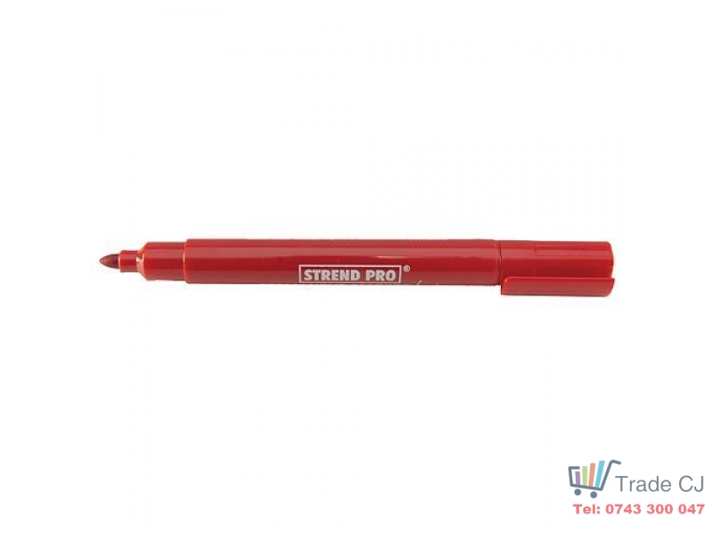 Set marker permanent Strend Pro Permanent, 12 buc, grosime 4.5mm, rosu