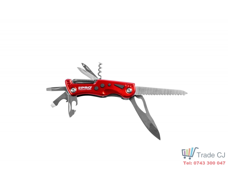 Briceag multifunctional PRO cu 10 functii,lama Cr-V,Lanterna LED