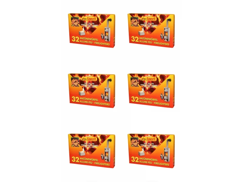 Set 6 cutii pastile pentru aprins focul, 32 bucati cutie