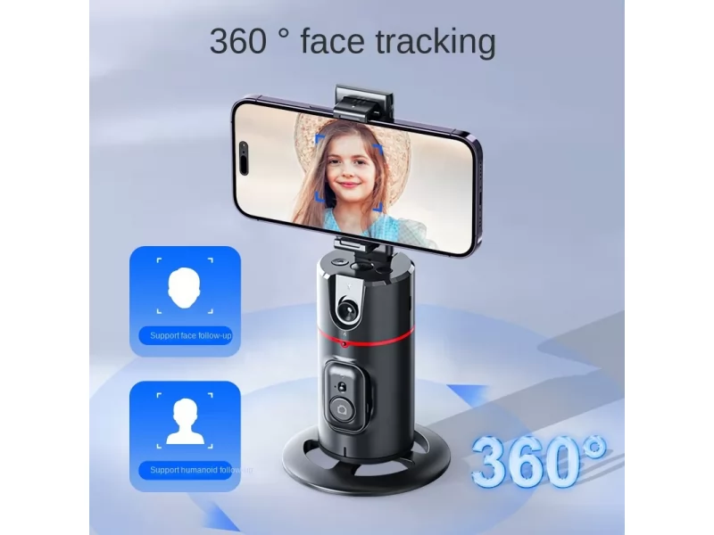 Suport telefon inteligent cu urmarire faciala AI, rotatie 360 , control prin gesturi, telecomanda wireless,gimbal pentru TikTok, live streaming, vlog si video call
