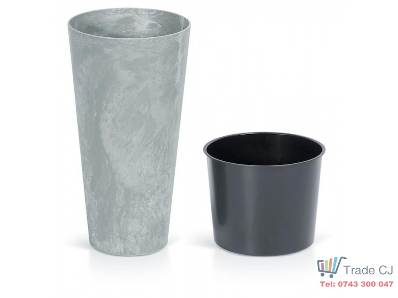 Ghiveci pentru flori SGTT diametru 24 cm,inaltime 48 cm,culoare gri-ciment