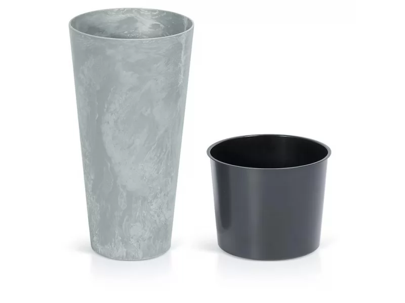 Ghiveci pentru flori SGTT diametru 24 cm,inaltime 48 cm,culoare gri-ciment