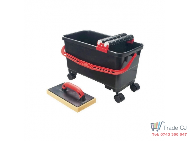 Set galeata cu roti si gletiera Strend Pro Vinnon 0111, pentru faiantari, 24l