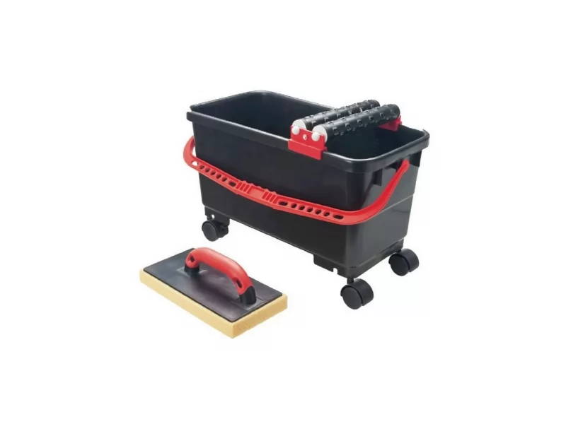 Set galeata cu roti si gletiera Strend Pro Vinnon 0111, pentru faiantari, 24l
