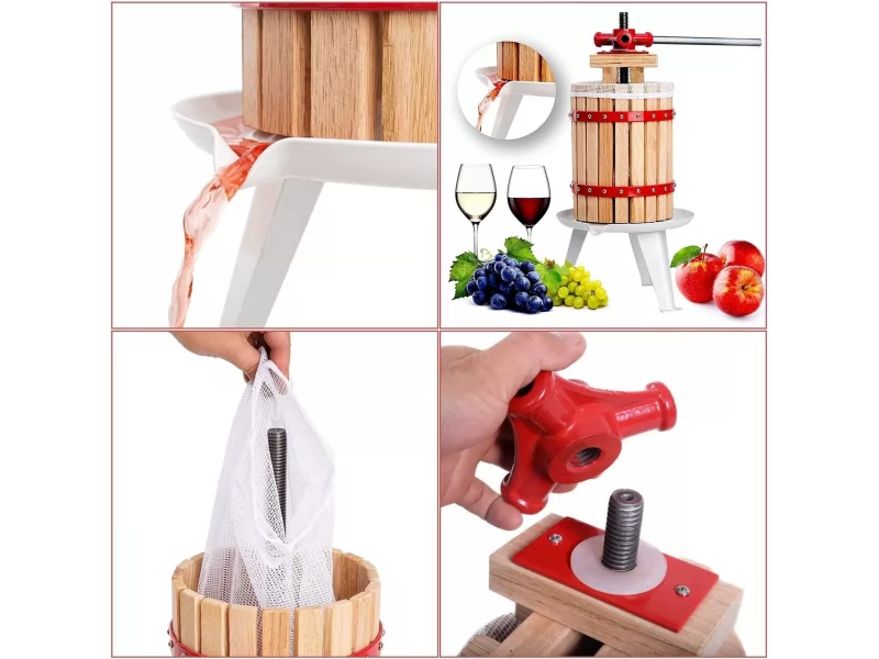Teasc, presa, pentru zdrobit struguri, fructe, 12 L, 32x60 cm