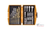Set 32 accesorii Defort biti,burghie,adaptoare in cutie plastic