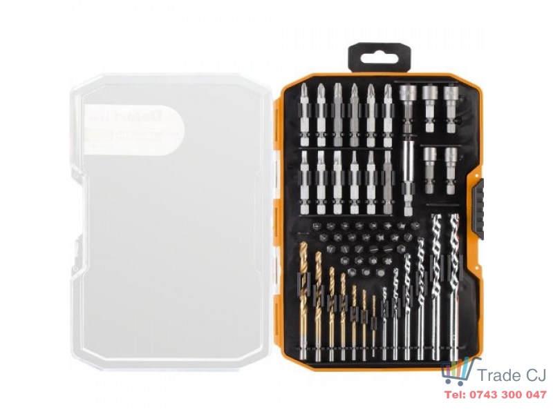 Set 59 accesorii Defort biti,burghie,adaptoare in cutie plastic