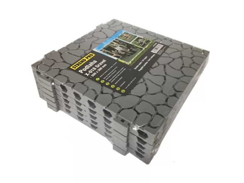 Set 6 placi podea pentru gradina Strend Pro SunnyGarden X-018 Gravel, 300x300 mm