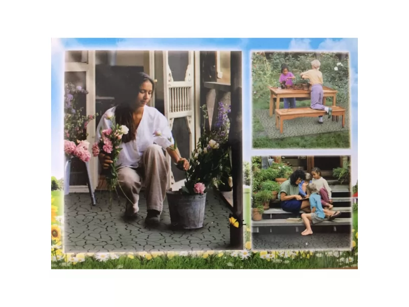 Set 6 placi podea pentru gradina Strend Pro SunnyGarden X-018 Gravel, 300x300 mm