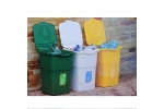 Set 3 cosuri de gunoi pentru reciclare deseuri Strend Pro ECO 3x50 L, verde-galben-alb