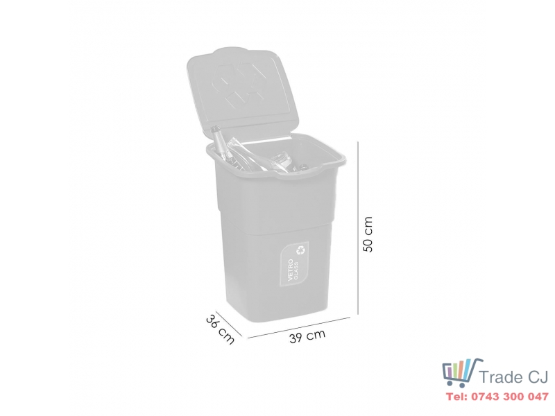Set 3 cosuri de gunoi pentru reciclare deseuri Strend Pro ECO 3x50 L, verde-galben-alb