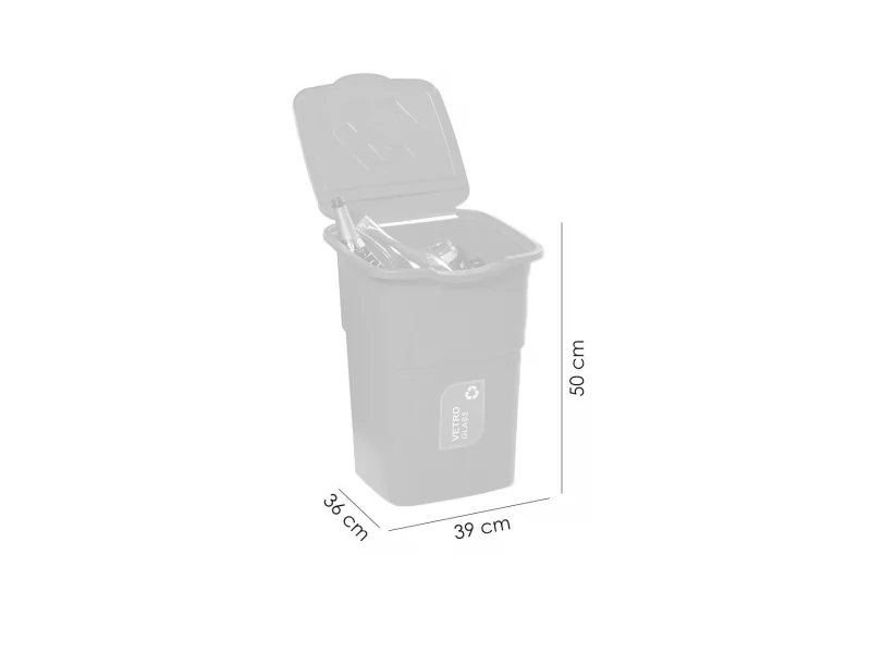 Set 3 cosuri de gunoi pentru reciclare deseuri Strend Pro ECO 3x50 L, verde-galben-alb