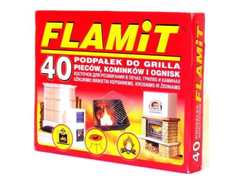 Bax 24 cutii Flamit, carbuni pentru aprinderea focului din cuptoare, seminee sau gratare