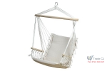 Hamac tip scaun suspendat,SGTT,100x50cm,max 150 kg,bumbac,alb