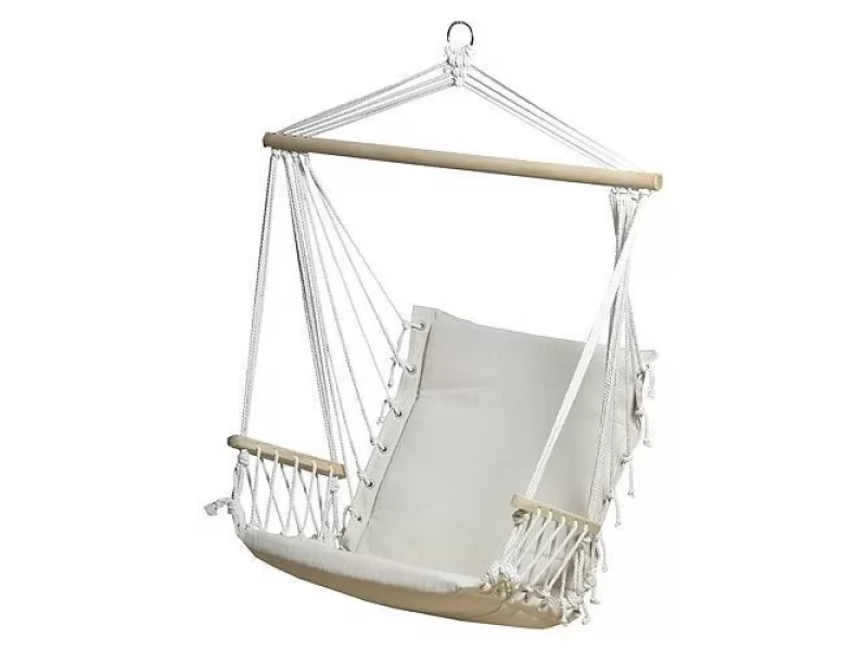Hamac tip scaun suspendat,SGTT,100x50cm,max 150 kg,bumbac,alb