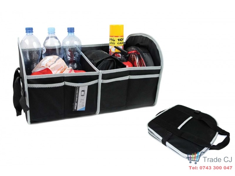 Organizator pliabil pentru portbagaj cu 2 sertare mari si 6 buzunare mici 54x30x30cm