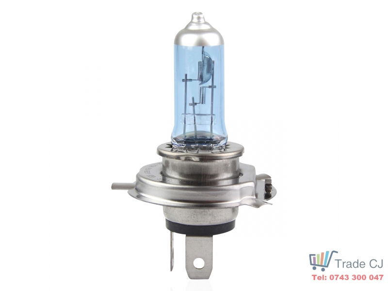 Bec auto cu halogen pentru far H4 Super White, UV Filter, 12V, 55W
