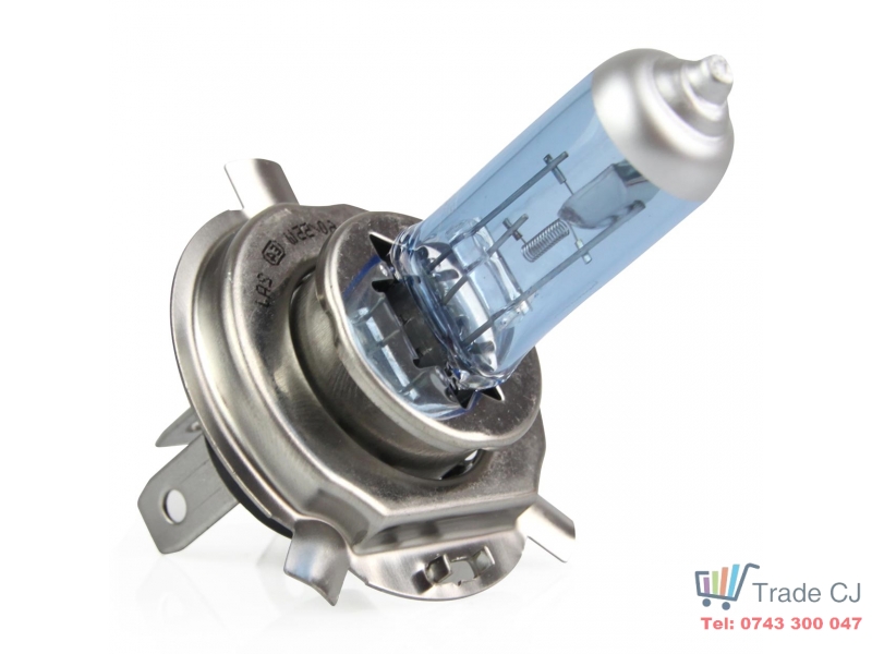 Bec auto cu halogen pentru far H4 Super White, UV Filter, 12V, 55W